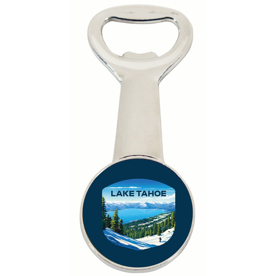 Lake Tahoe Ski Design D Souvenir Magnetic Bottle Opener Image 1