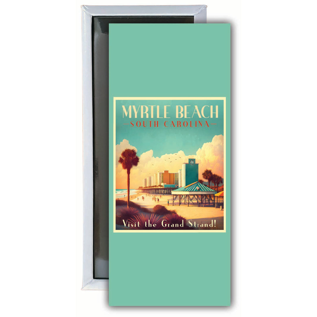 Myrtle Beach South Carolina Design A Souvenir Fridge Magnet 4.75 x 2 Inch Image 1