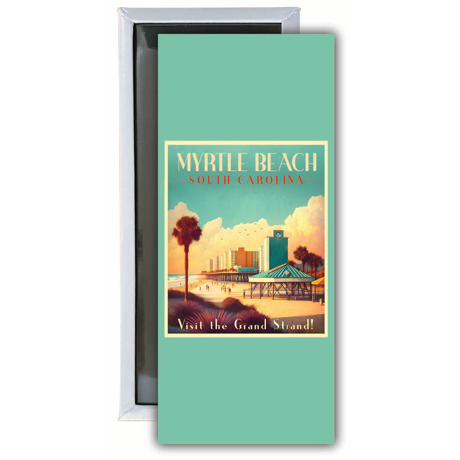 Myrtle Beach South Carolina Design A Souvenir Fridge Magnet 4.75 x 2 Inch Image 1