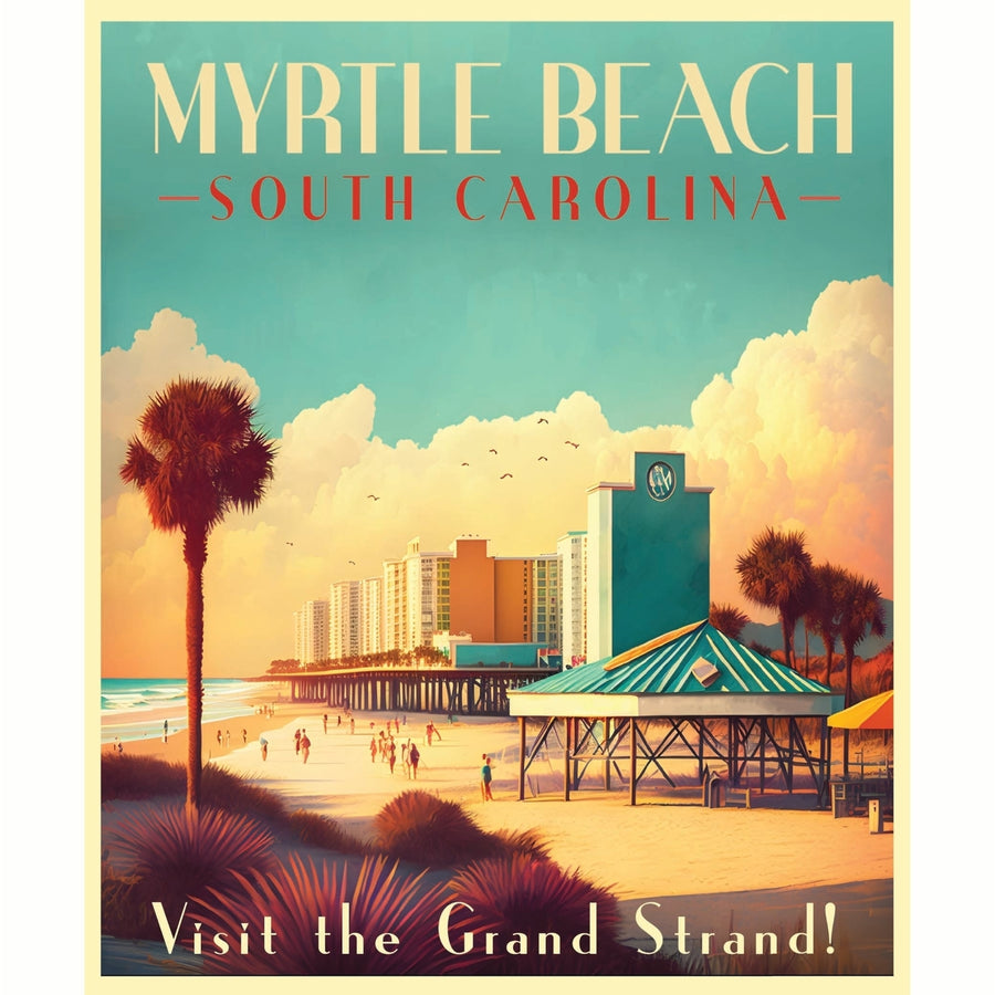 Myrtle Beach South Carolina Design A Souvenir Die Cut Flat Magnet Image 1