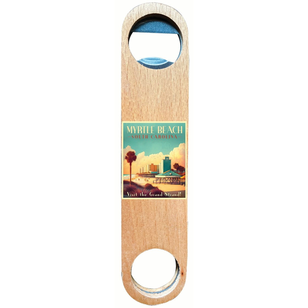 Myrtle Beach South Carolina Design A Souvenir Wooden Bottle Opener Image 1