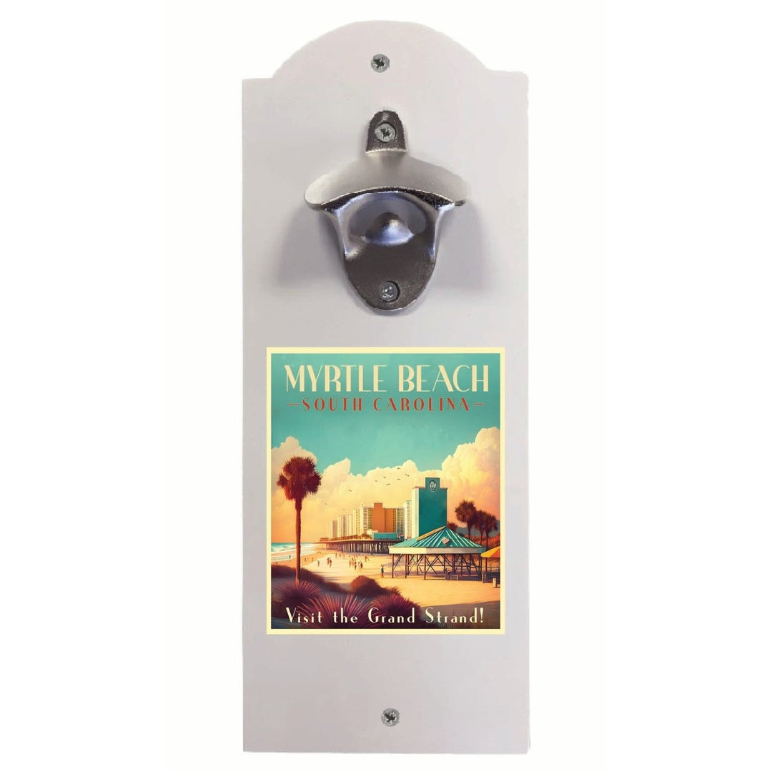 Myrtle Beach South Carolina Design A Souvenir Wall mounted bottle opener Image 2