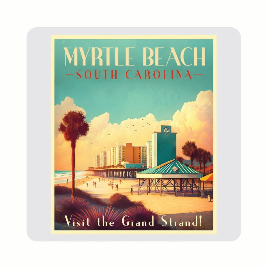 Myrtle Beach South Carolina Design A Souvenir 4x4-Inch Coaster Acrylic 4 Pack Image 1