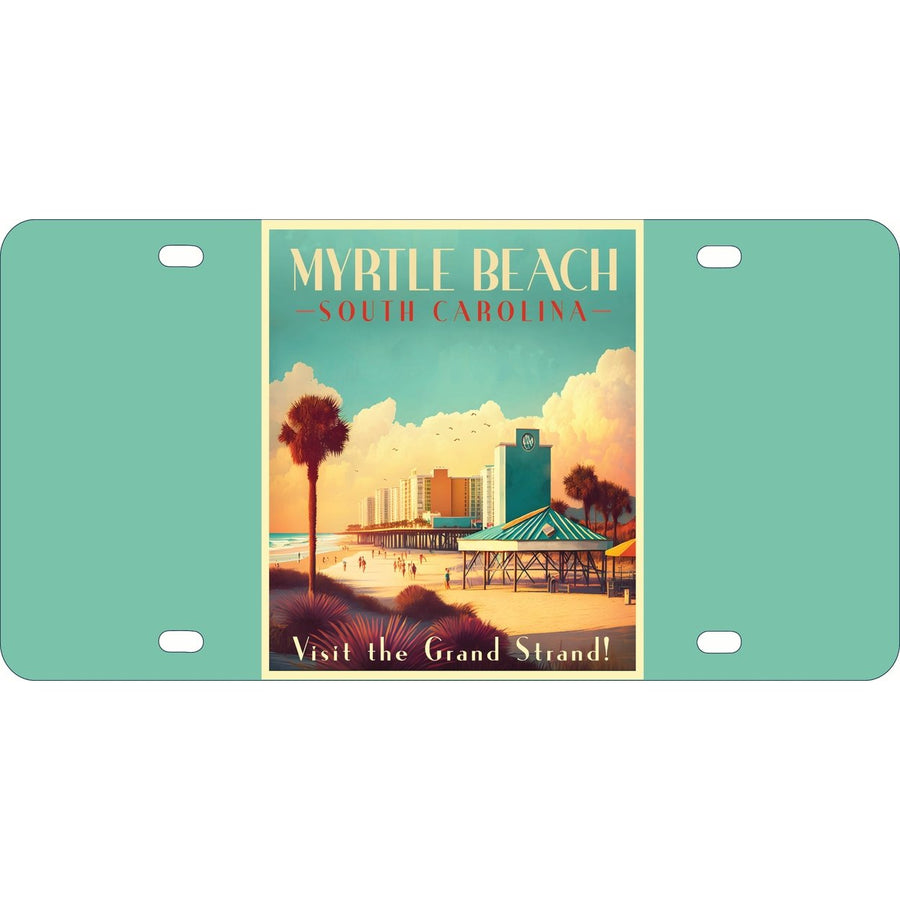 Myrtle Beach South Carolina Design A Souvenir Mini Metal License Plate 4.75 x 2.25 inch Image 1