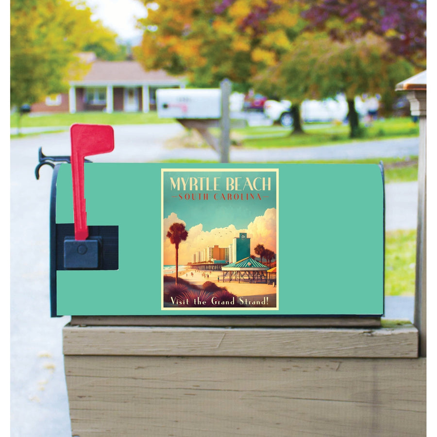 Myrtle Beach South Carolina Design A Souvenir Magnetic Mailbox Cover Image 1