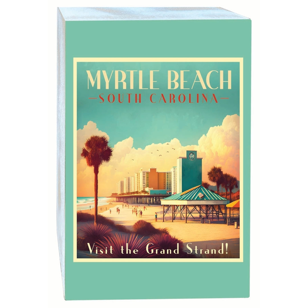 Myrtle Beach South Carolina Design A Souvenir Wood sign with frame 5x7 Image 1