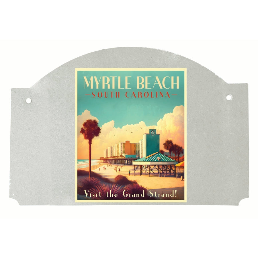 Myrtle Beach South Carolina Design A Souvenir Wood sign flat with string Image 1