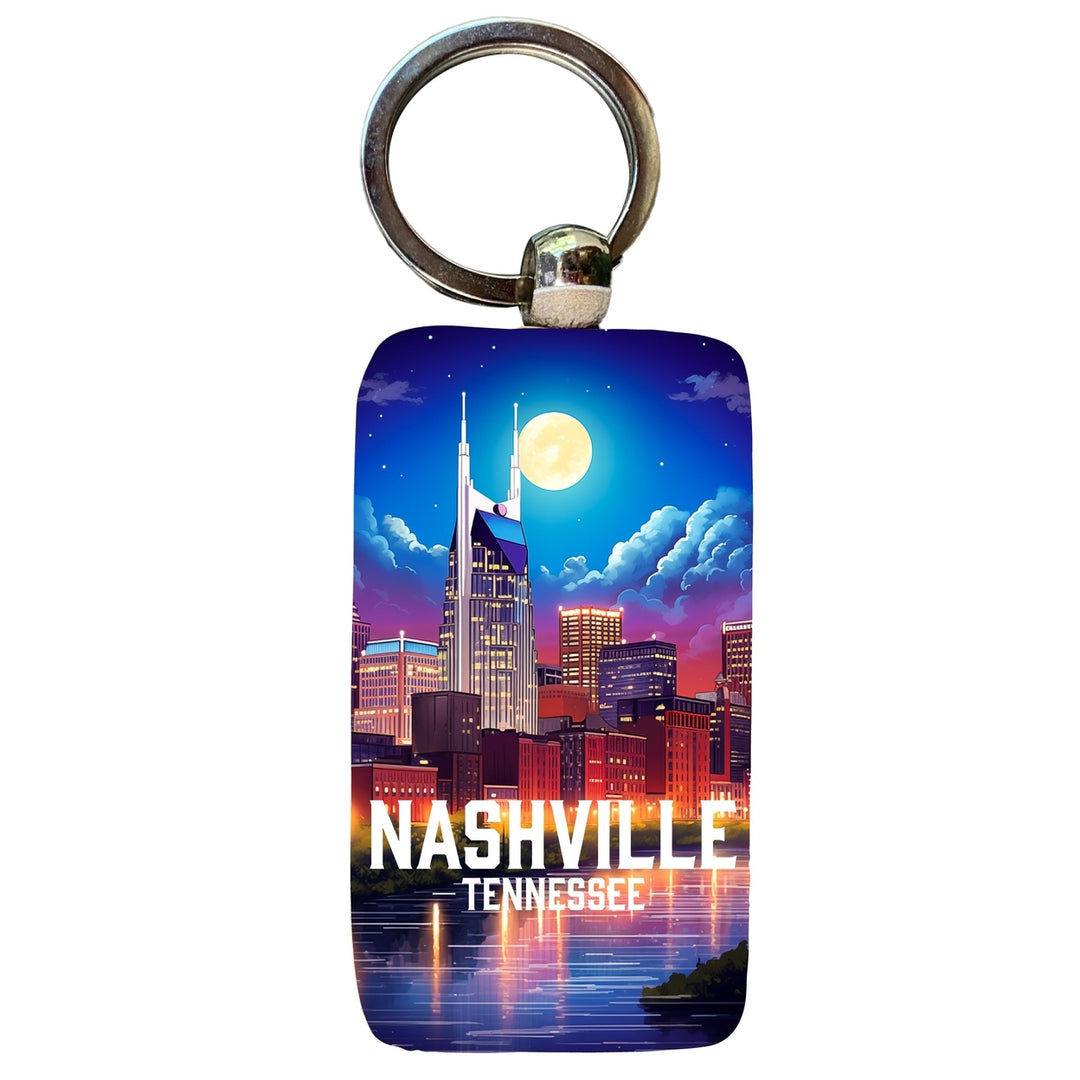 Nashville Tennessee Design D Souvenir 2.5x1-Inch Souvenir Wooden Keychain Image 1