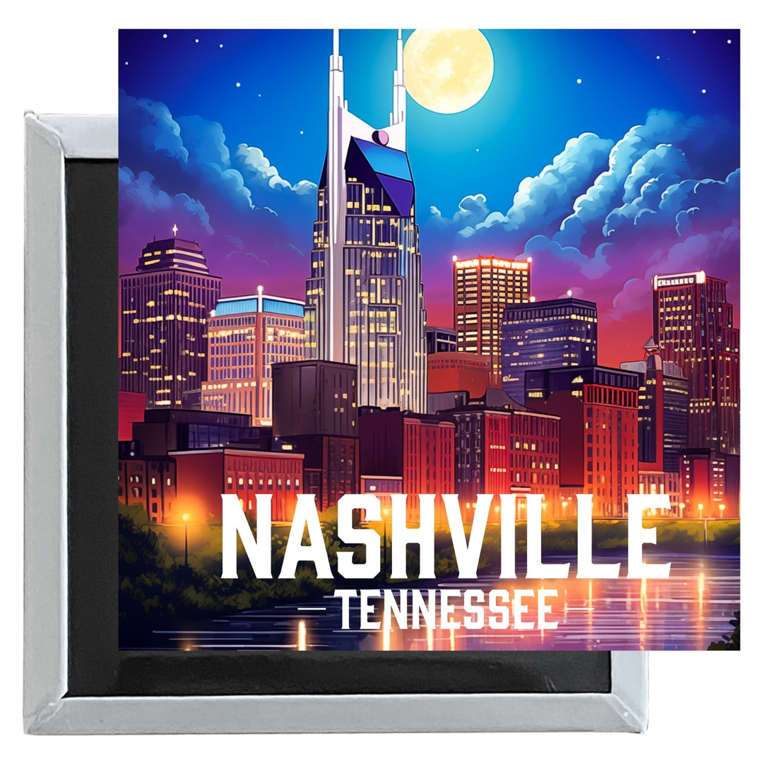 Nashville Tennessee Design D Souvenir 2.5 x 2.5-Inch Fridge Magnet Image 1