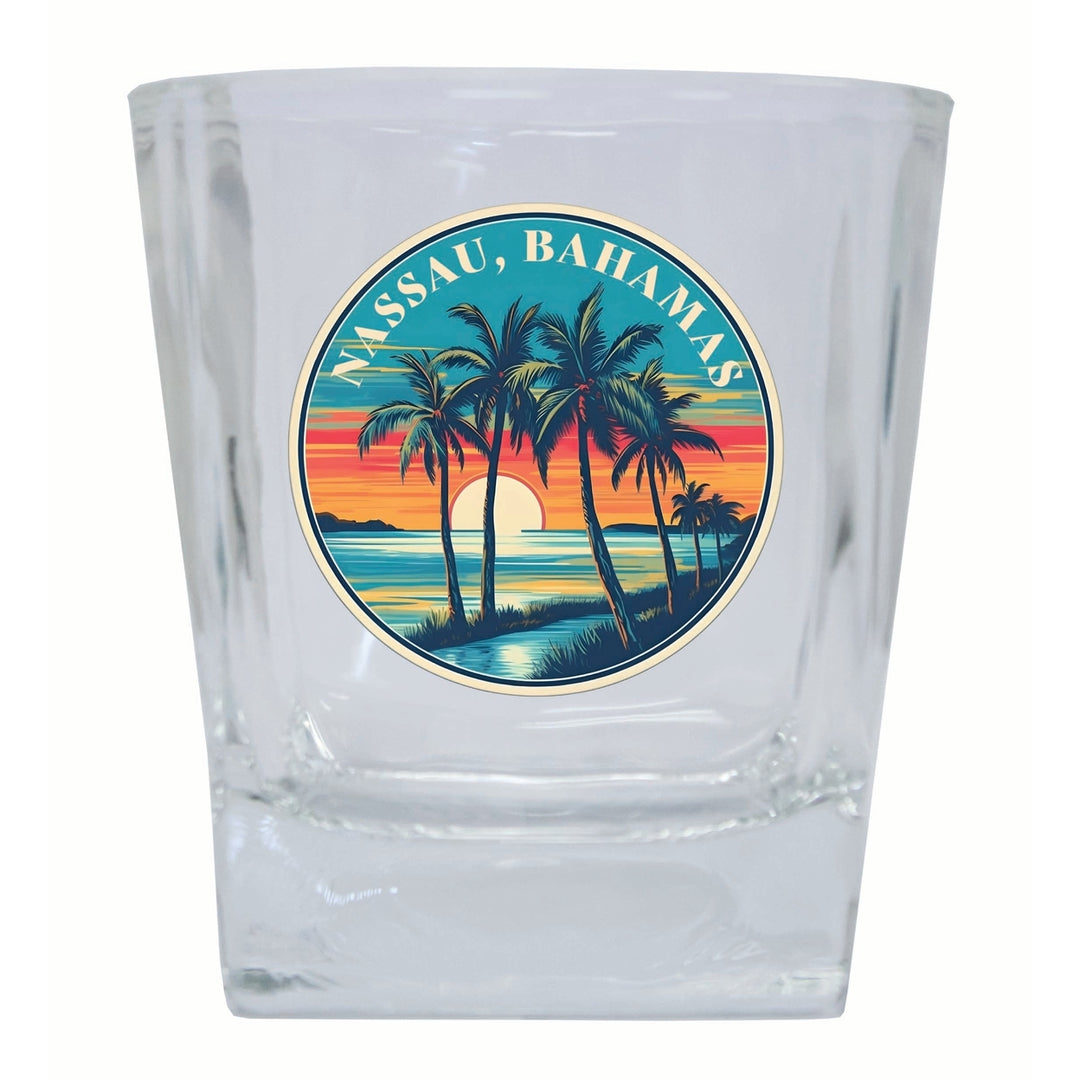 Nassau the Bahamas Design D Souvenir 10 oz Whiskey Glass Rocks Glass Image 1