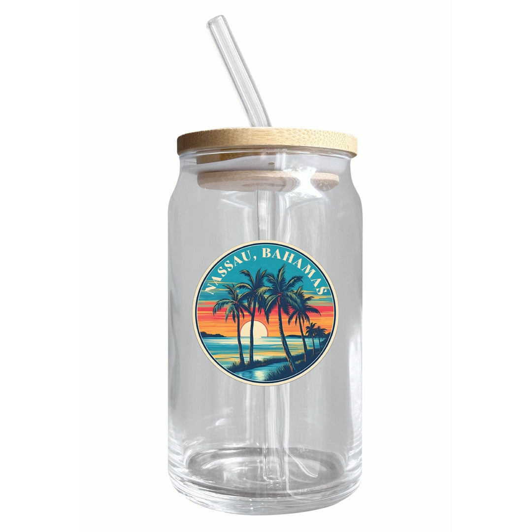 Nassau the Bahamas Design D Souvenir 12 oz Beer Can Glass Image 1