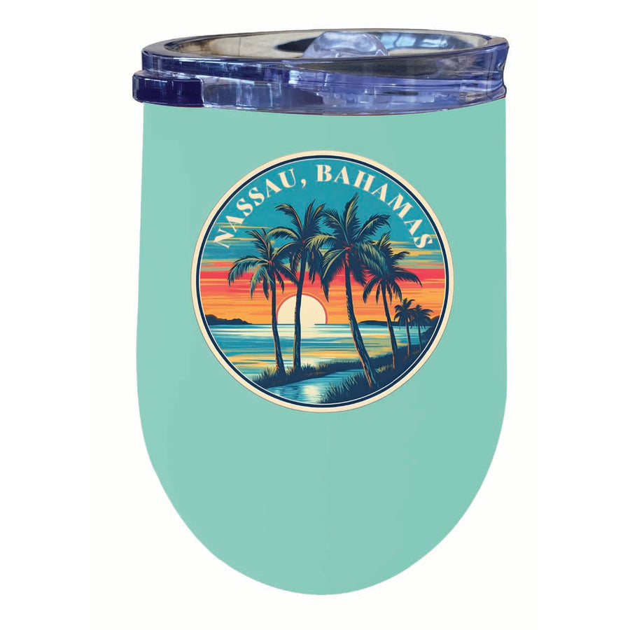 Nassau the Bahamas Design D Souvenir 12 oz Insulated Wine Stainless Steel Tumbler Image 1