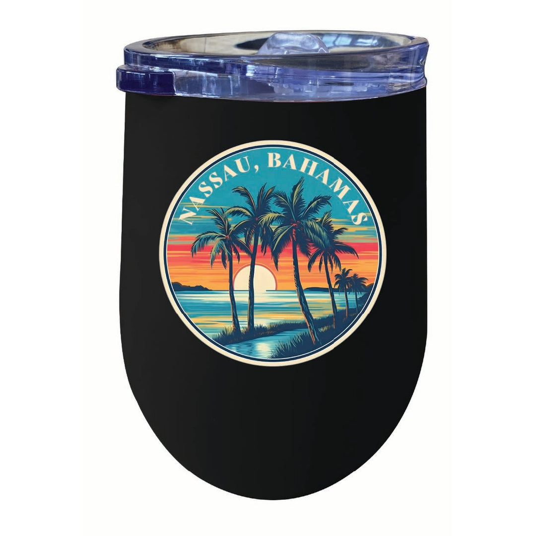 Nassau the Bahamas Design D Souvenir 12 oz Insulated Wine Stainless Steel Tumbler Image 1