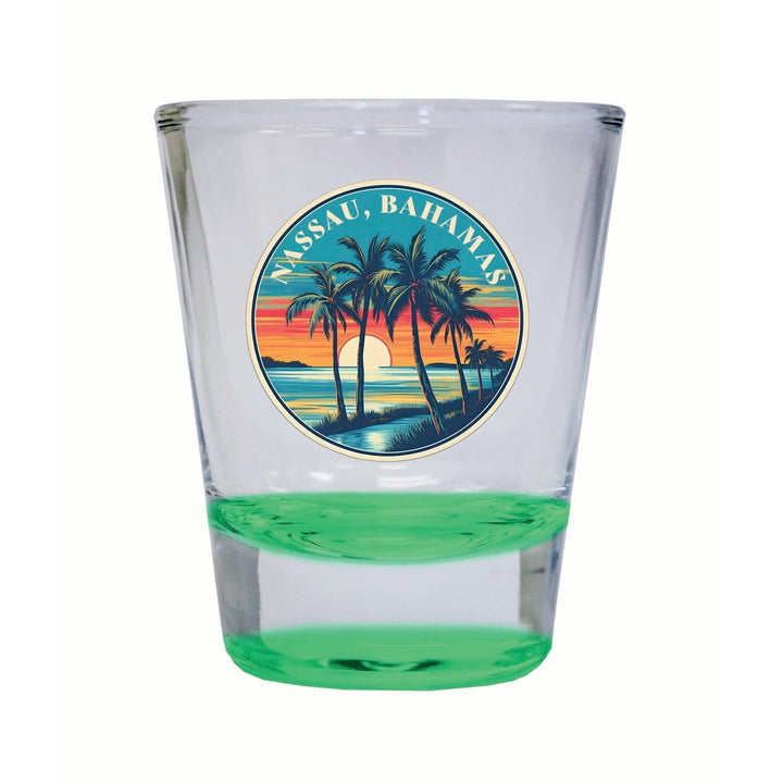 Nassau the Bahamas Design D Souvenir 2 Ounce Shot Glass Round Image 3