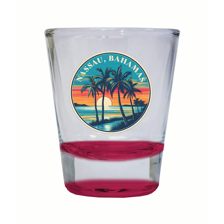 Nassau the Bahamas Design D Souvenir 2 Ounce Shot Glass Round Image 4