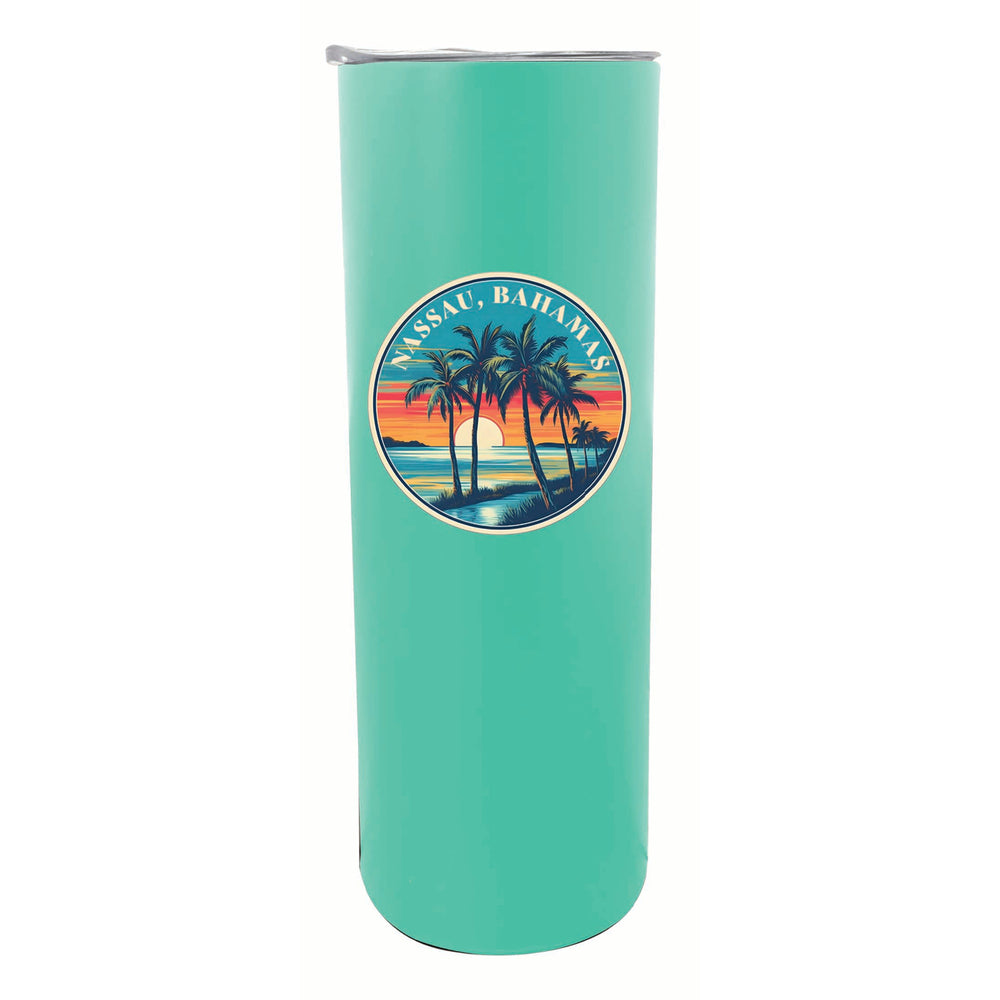 Nassau the Bahamas Design D Souvenir 20 oz Insulated Stainless Steel Skinny Tumbler Image 2