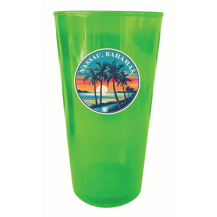 Nassau the Bahamas Design D Souvenir Plastic 16 oz pint Image 1