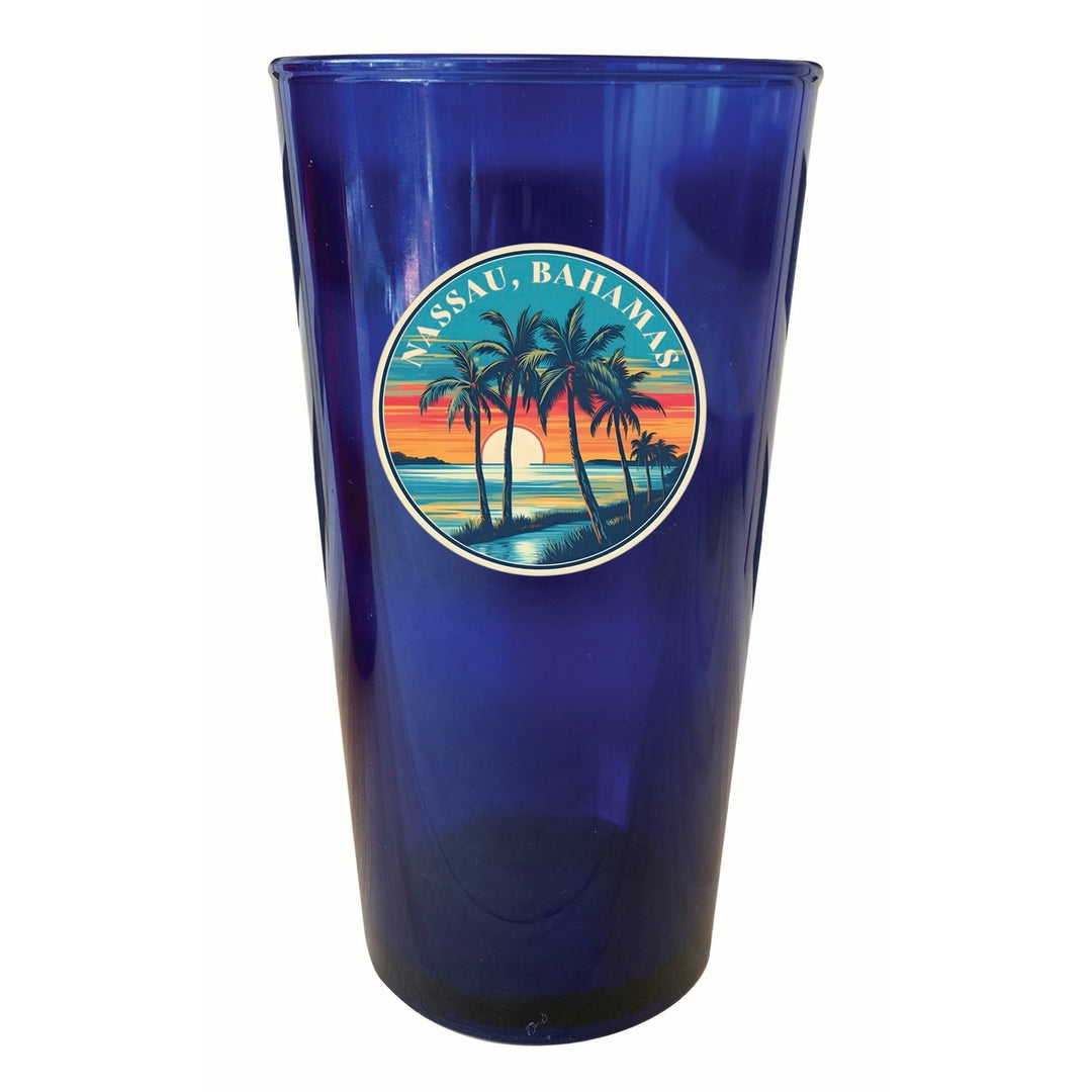 Nassau the Bahamas Design D Souvenir Plastic 16 oz pint Image 2