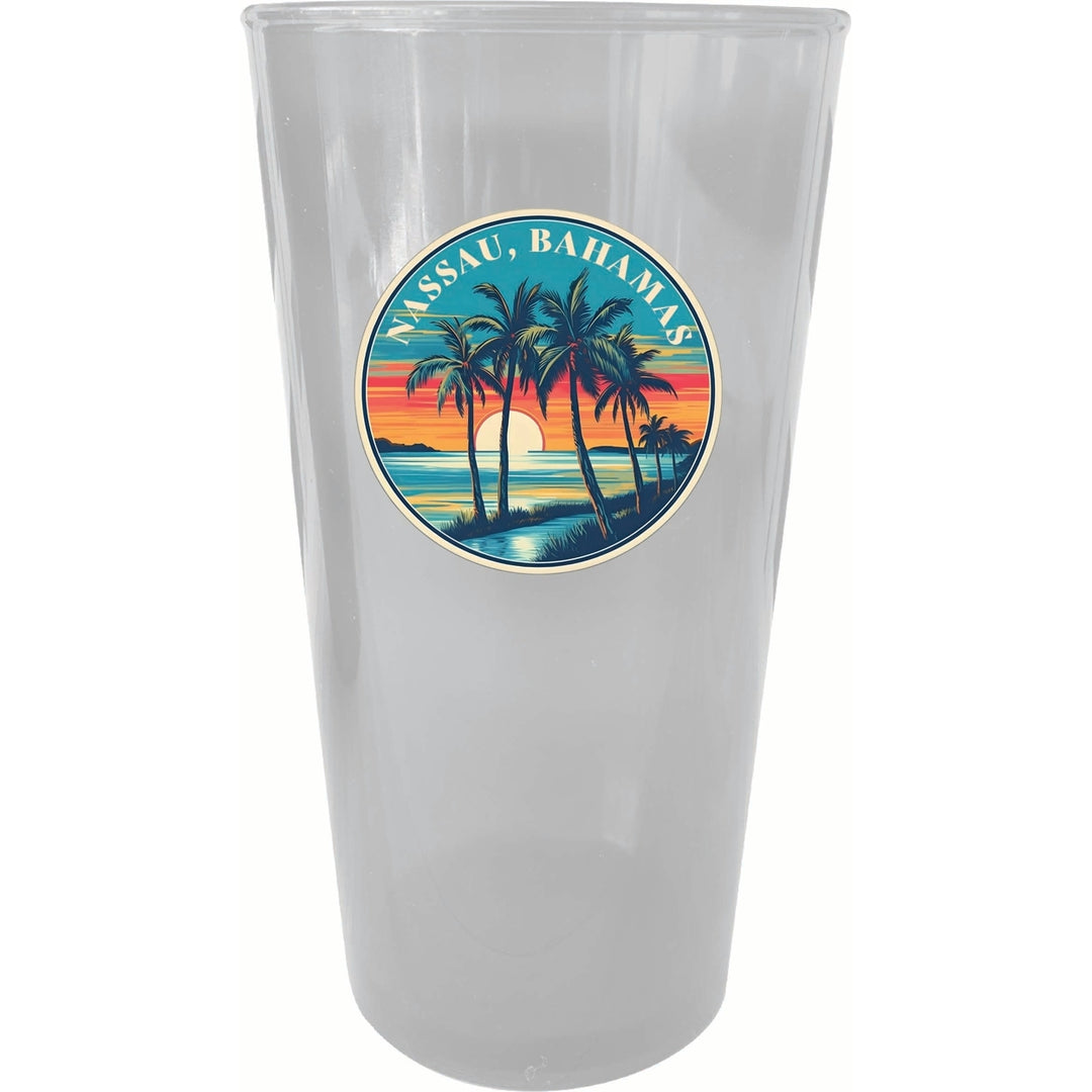 Nassau the Bahamas Design D Souvenir Plastic 16 oz pint Image 3