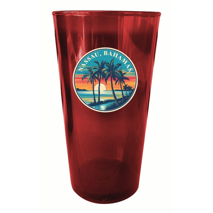 Nassau the Bahamas Design D Souvenir Plastic 16 oz pint Image 4