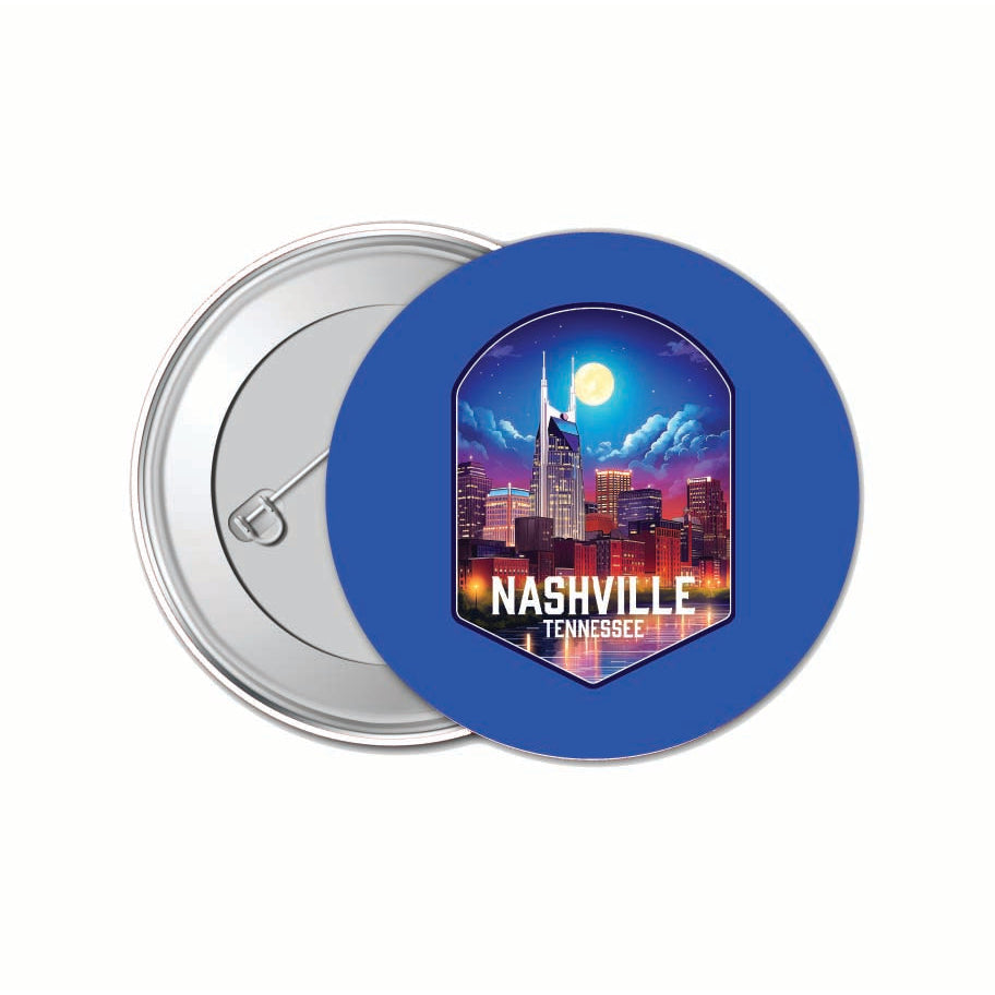 Nashville Tennessee Design D Souvenir Small 1-Inch Button Pin 4 Pack Image 1