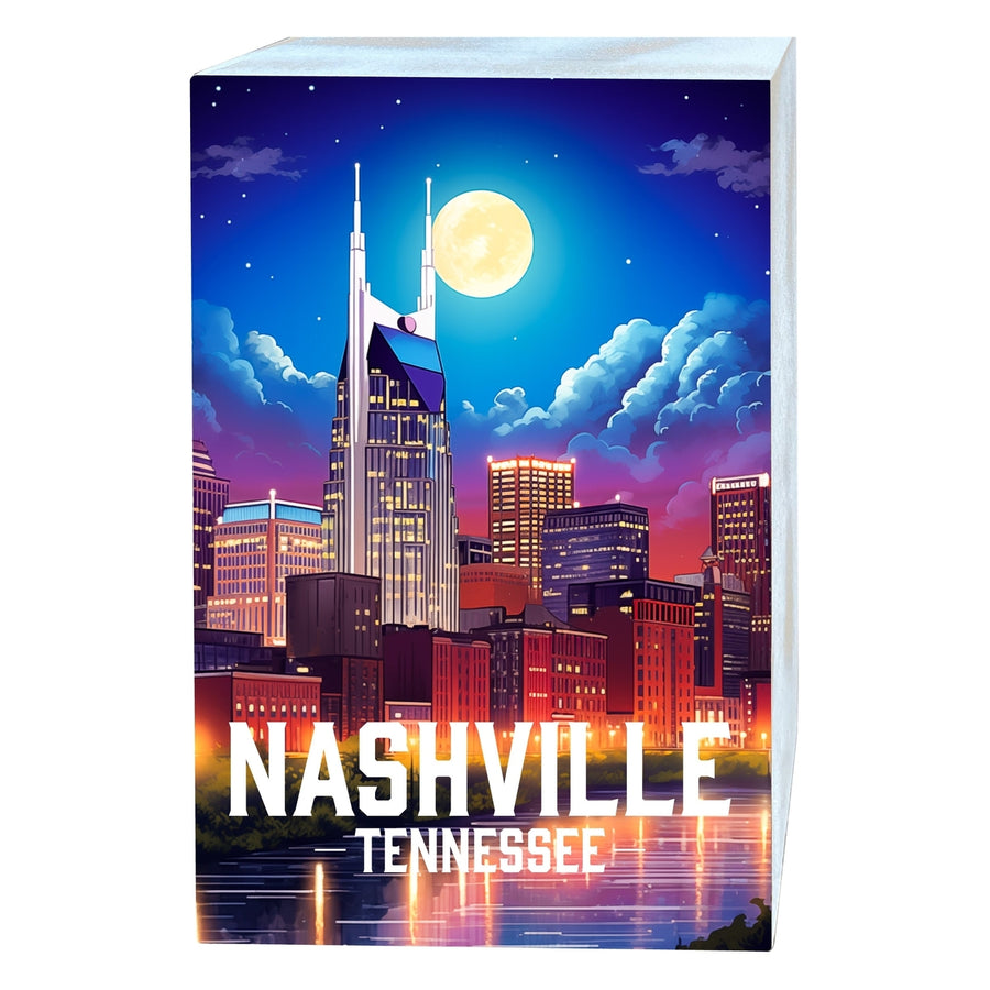 Nashville Tennessee Design D Souvenir Wood sign with frame 5x7 Image 1