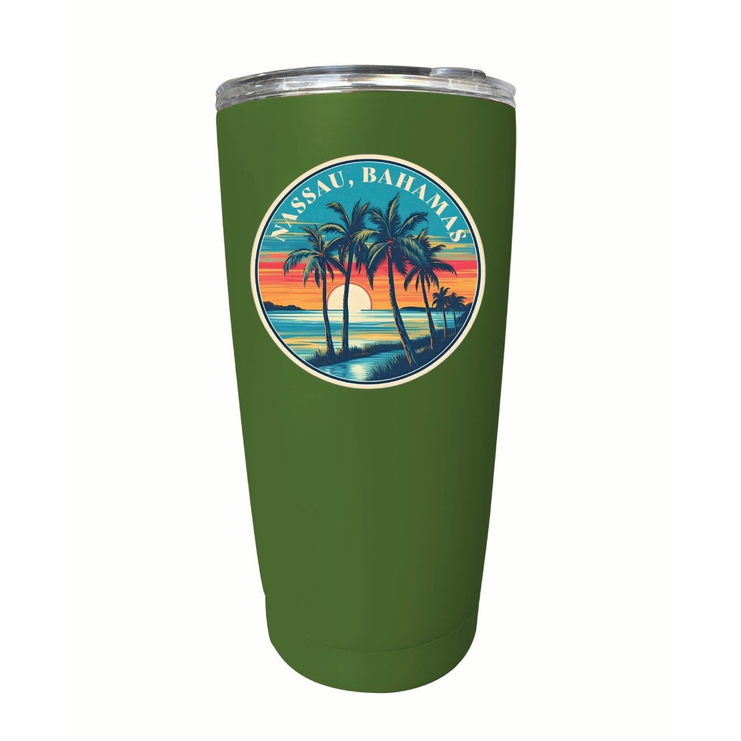 Nassau the Bahamas Design D Souvenir 16 oz Stainless Steel Insulated Tumbler Image 1