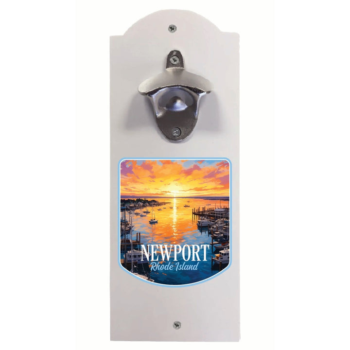 Newport Rhode Island Sunset over the Bay Design Souvenir Wall mounted bottle opener Image 1