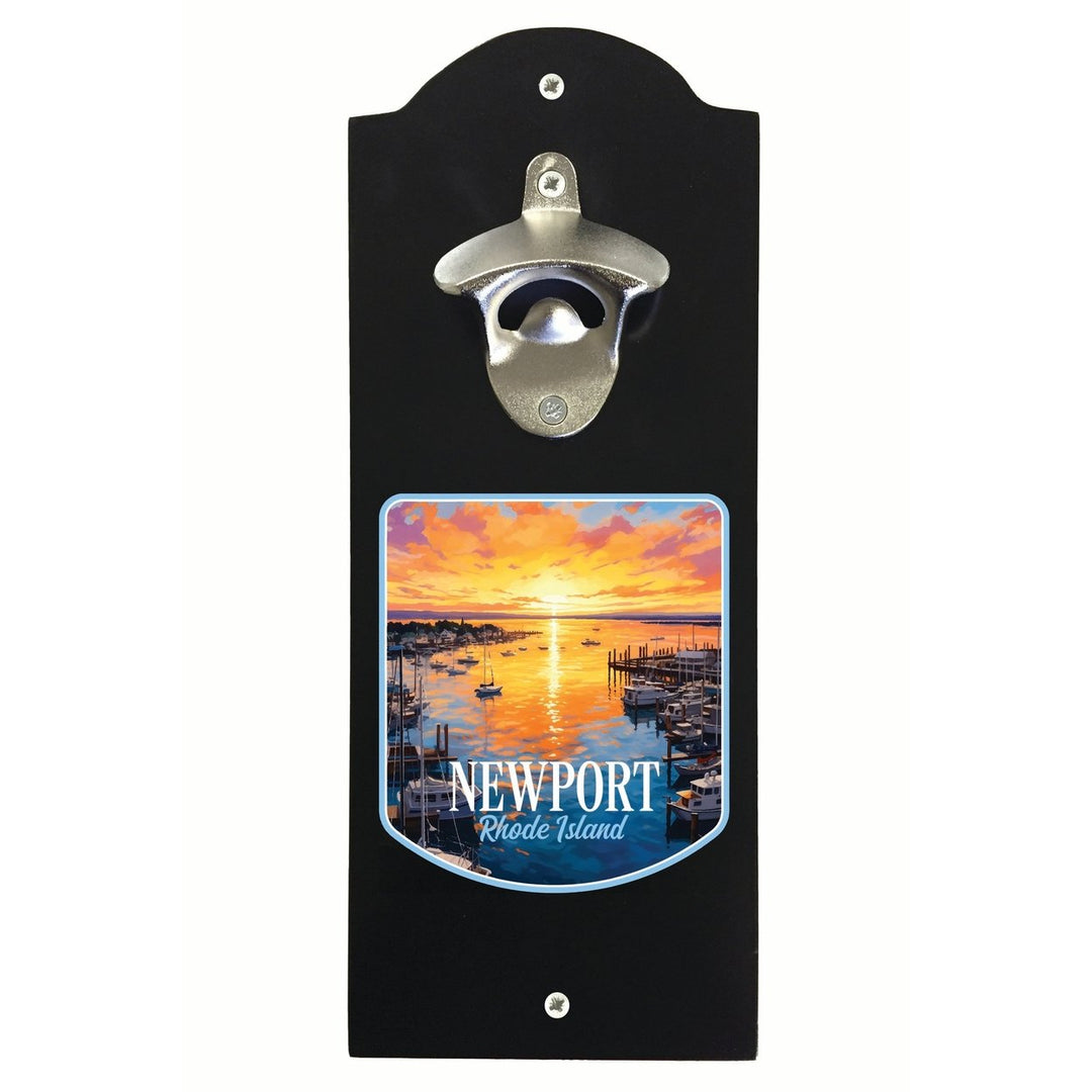 Newport Rhode Island Sunset over the Bay Design Souvenir Wall mounted bottle opener Image 2