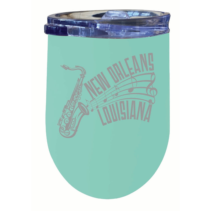 Orleans Louisiana Souvenir 12 oz Engraved Insulated Wine Stainless Steel Tumbler Image 1