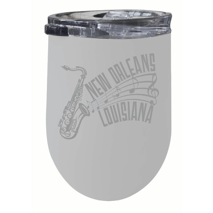 Orleans Louisiana Souvenir 12 oz Engraved Insulated Wine Stainless Steel Tumbler Image 1