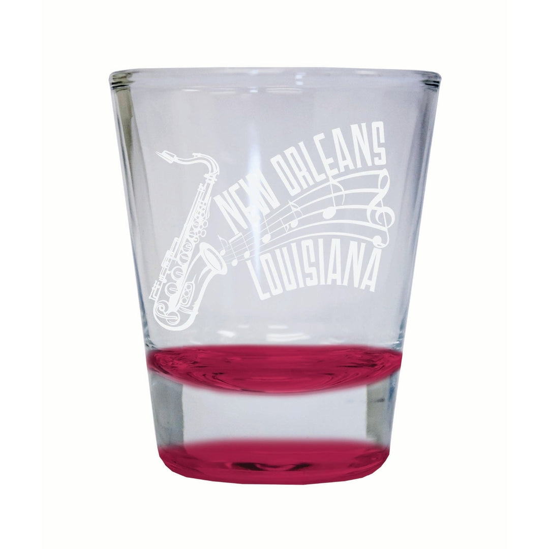 Orleans Louisiana Souvenir 2 Ounce Engraved Shot Glass Round Image 2