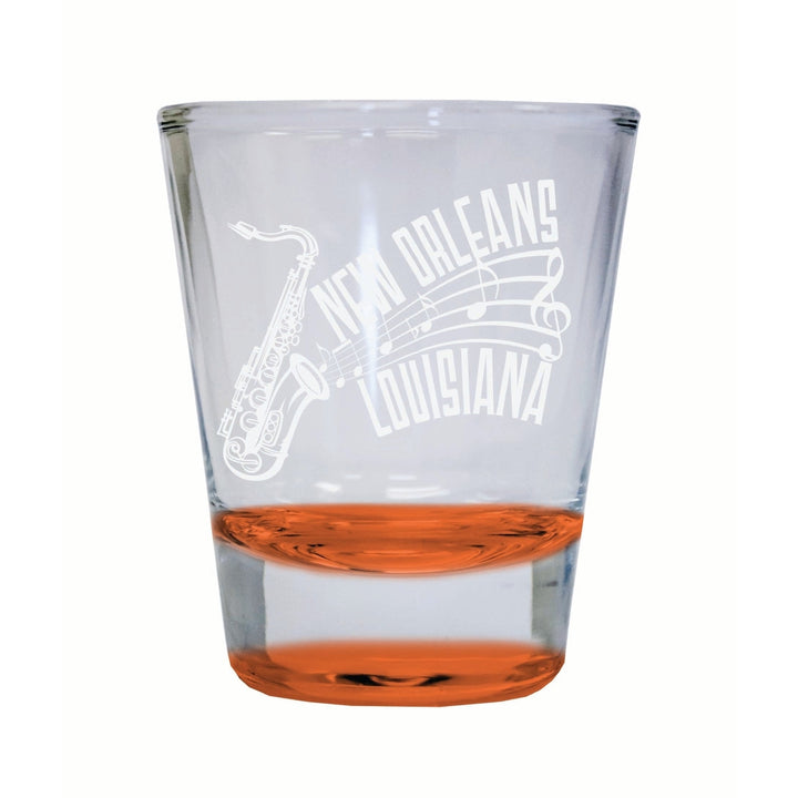 Orleans Louisiana Souvenir 2 Ounce Engraved Shot Glass Round Image 3