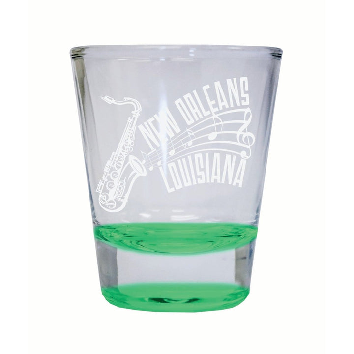 Orleans Louisiana Souvenir 2 Ounce Engraved Shot Glass Round Image 4