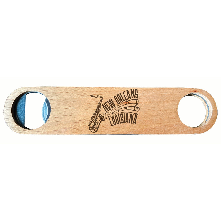 Orleans Louisiana Souvenir Engraved Wooden Bottle Opener Image 1