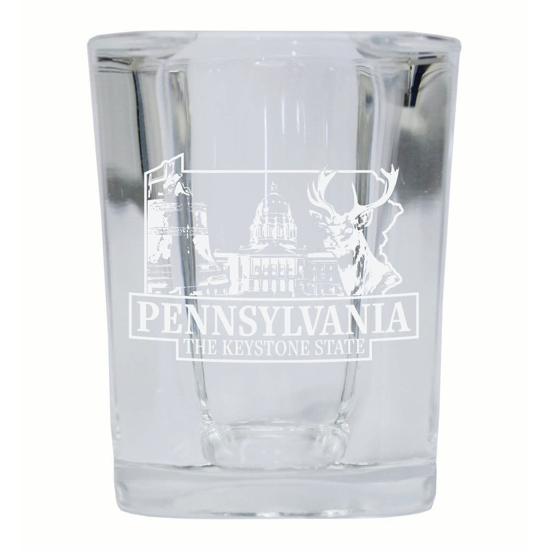 Pennsylvania Souvenir 2 Ounce Engraved Shot Glass Square Image 1