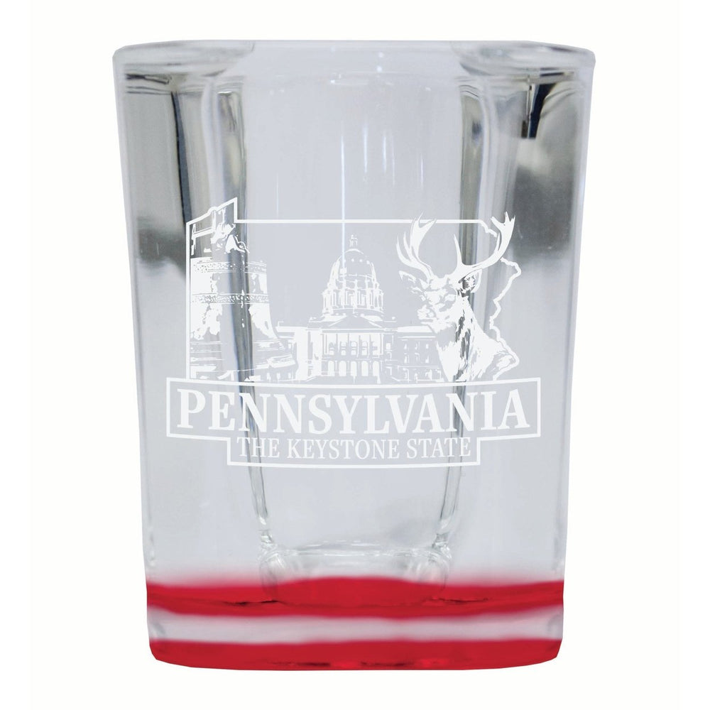 Pennsylvania Souvenir 2 Ounce Engraved Shot Glass Square Image 2