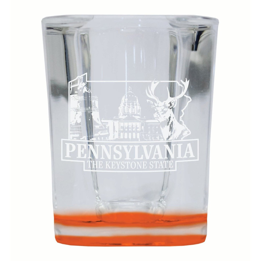 Pennsylvania Souvenir 2 Ounce Engraved Shot Glass Square Image 3