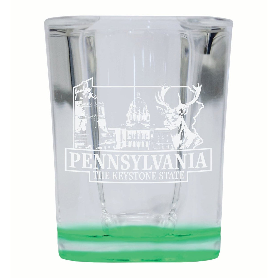 Pennsylvania Souvenir 2 Ounce Engraved Shot Glass Square Image 4