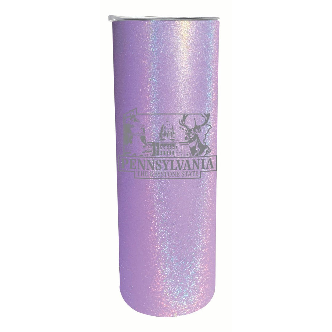 Pennsylvania Souvenir 20 oz Engraved Insulated Stainless Steel Skinny Tumbler Image 1