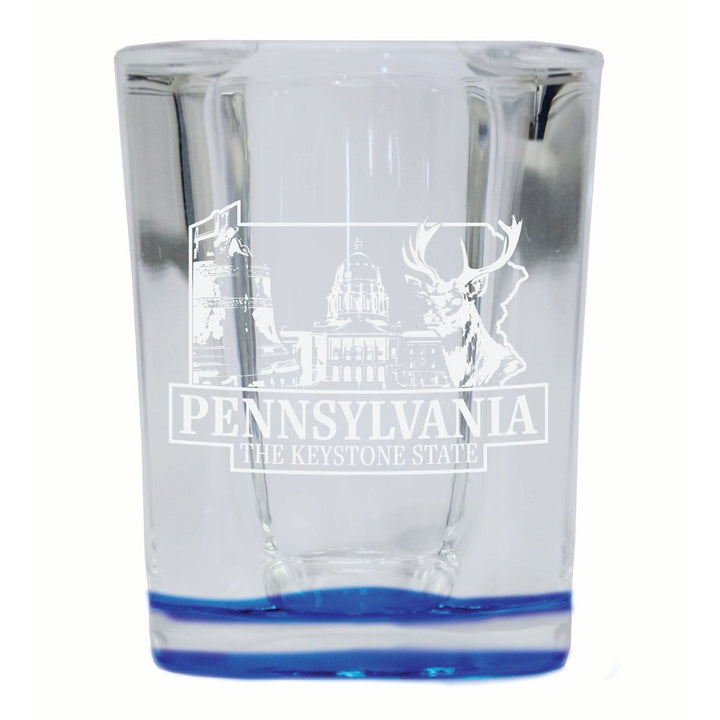 Pennsylvania Souvenir 2 Ounce Engraved Shot Glass Square Image 4