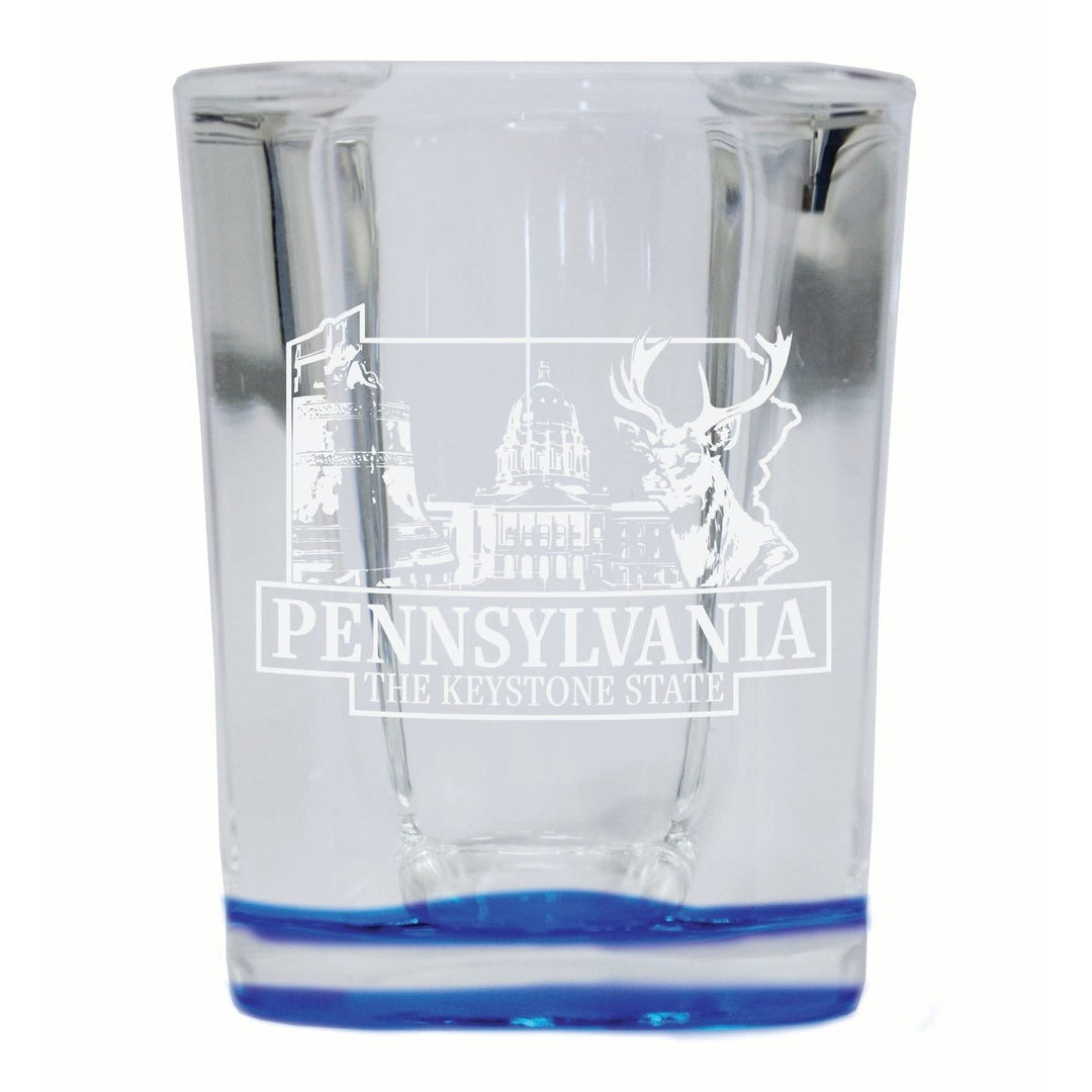 Pennsylvania Souvenir 2 Ounce Engraved Shot Glass Square Image 1