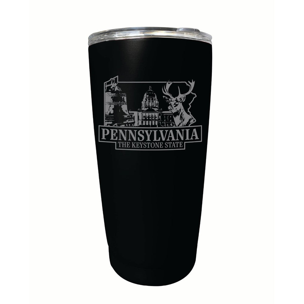 Pennsylvania Souvenir 16 oz Engraved Stainless Steel Insulated Tumbler Image 2