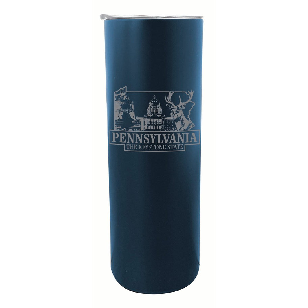 Pennsylvania Souvenir 20 oz Engraved Insulated Stainless Steel Skinny Tumbler Image 3