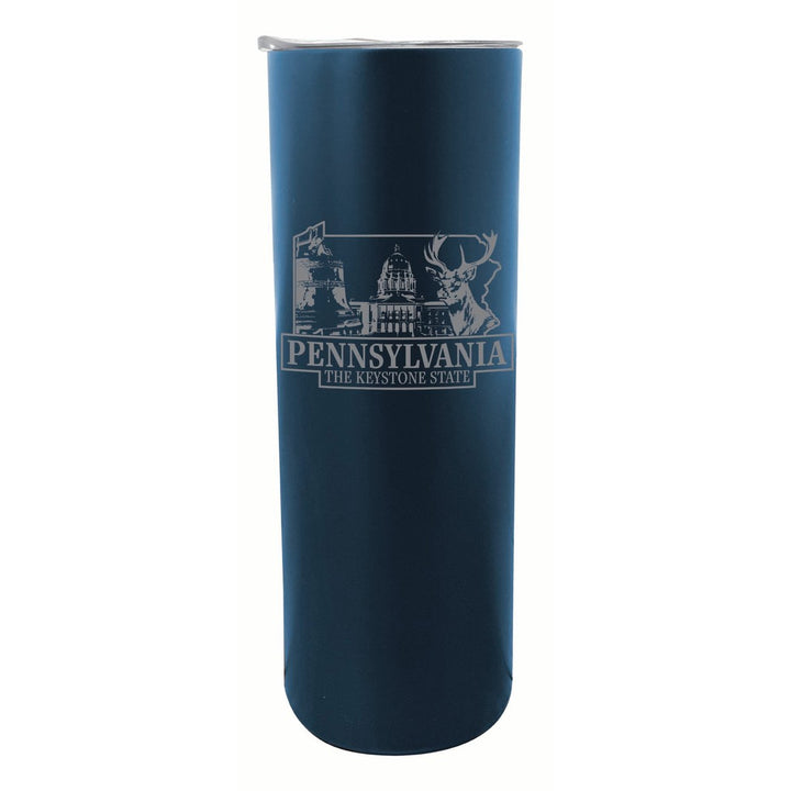 Pennsylvania Souvenir 20 oz Engraved Insulated Stainless Steel Skinny Tumbler Image 3