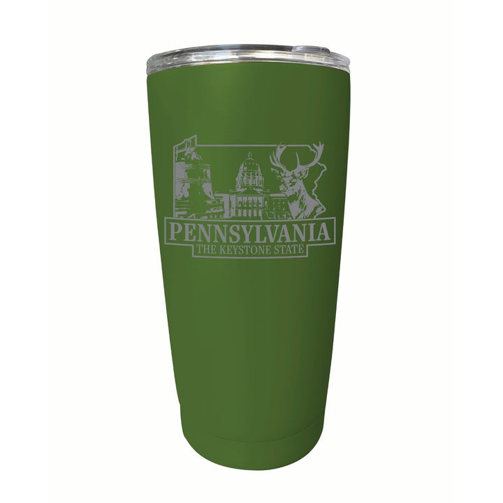 Pennsylvania Souvenir 16 oz Engraved Stainless Steel Insulated Tumbler Image 3