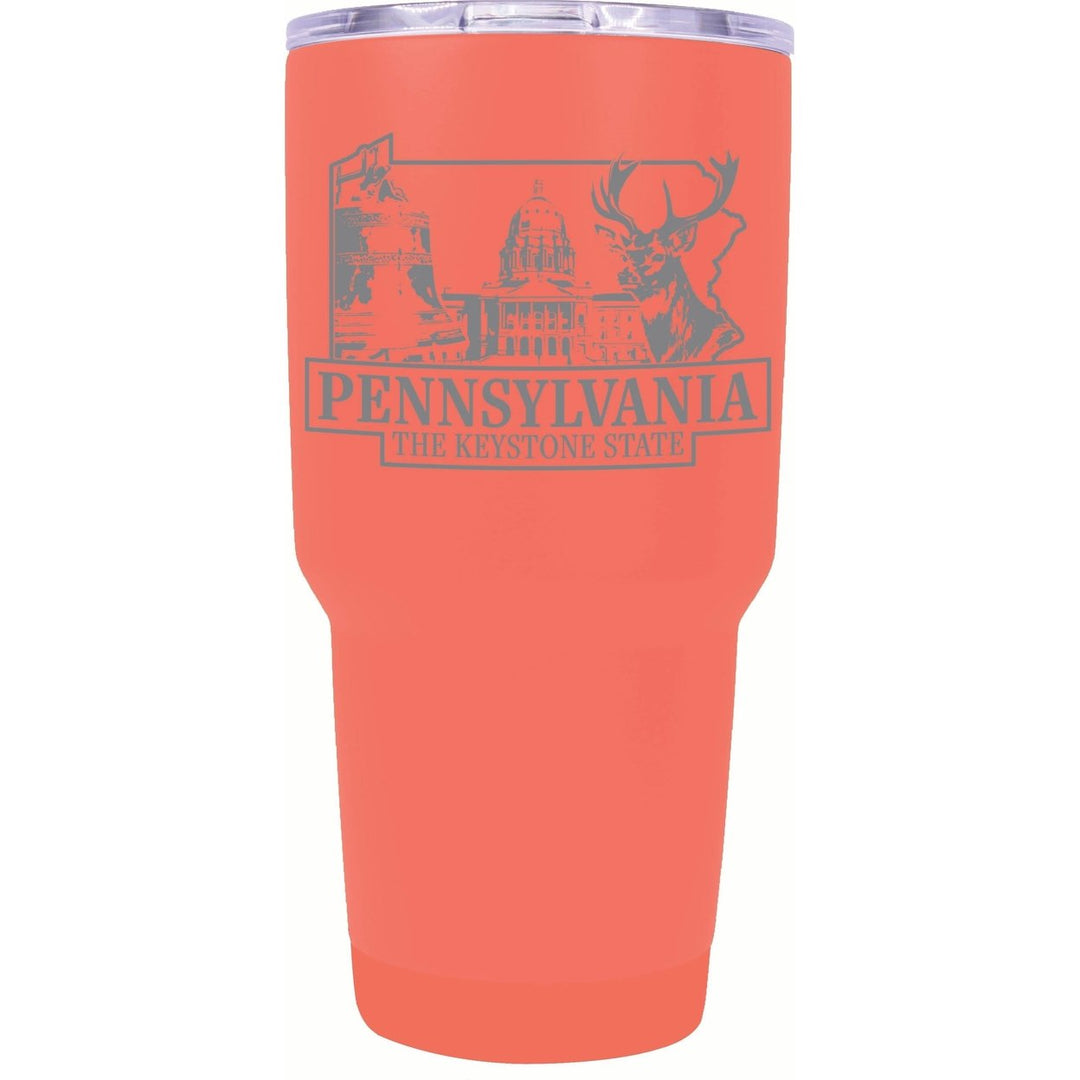 Pennsylvania Souvenir 24 oz Engraved Insulated Stainless Steel Tumbler Image 4