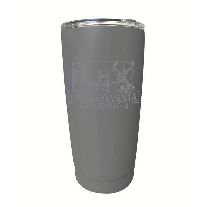 Pennsylvania Souvenir 16 oz Engraved Stainless Steel Insulated Tumbler Image 4