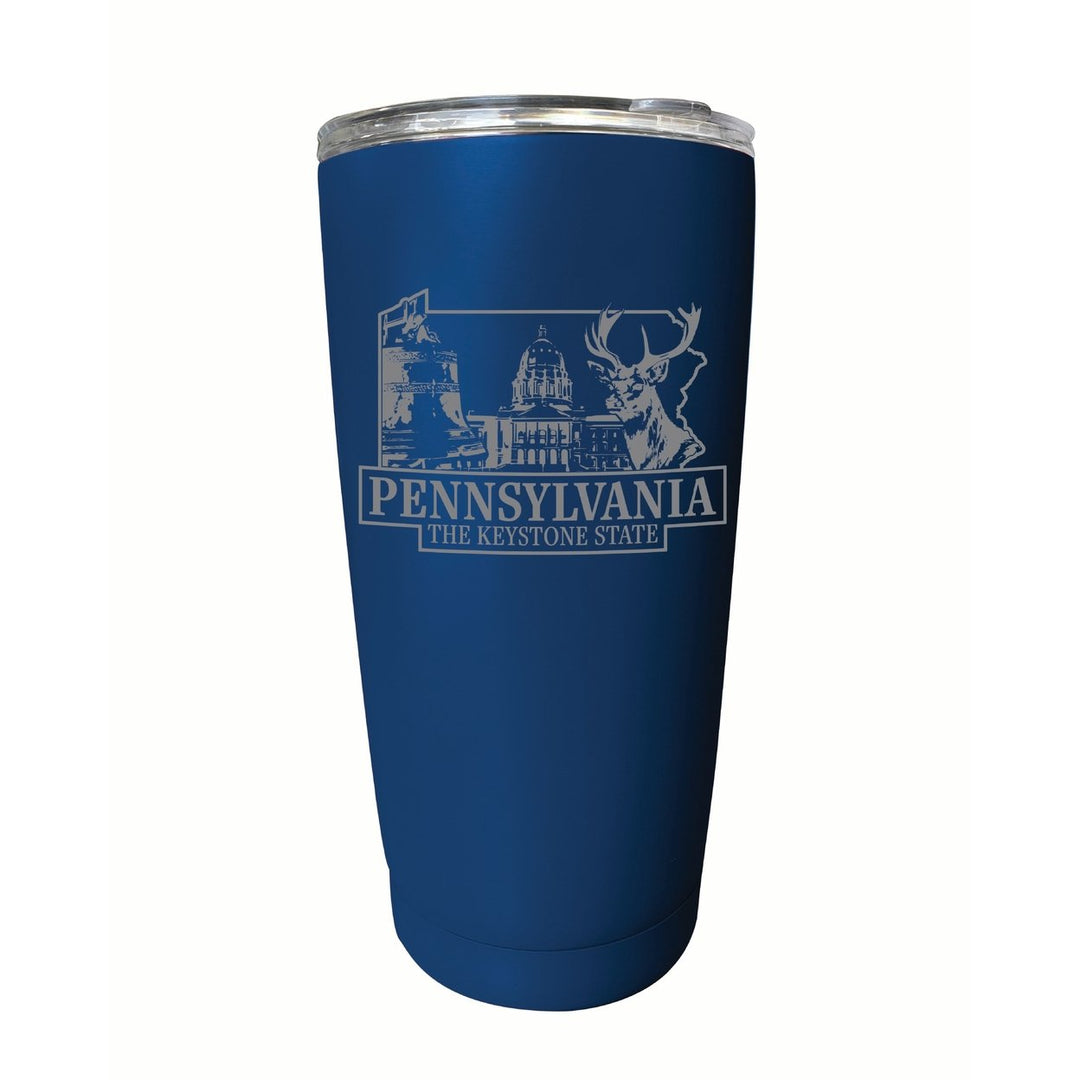 Pennsylvania Souvenir 16 oz Engraved Stainless Steel Insulated Tumbler Image 4