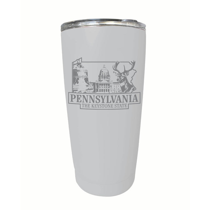 Pennsylvania Souvenir 16 oz Engraved Stainless Steel Insulated Tumbler Image 7